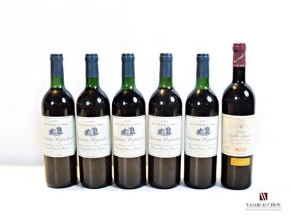 null Lot de 6 blles comprenant :		

5 bouteilles	Château ROQUEBERT	1ères Côtes de...