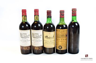 null Lot de 5 blles comprenant :		

2 bouteilles	Château PUY GUILHEM	Fronsac	1982

1...
