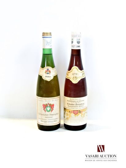 null Lot de 2 blles de vin allemand comprenant :		

1 bouteille	Schweicher Hasenpfad...