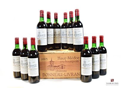null 12 bouteilles	Château BONNEAU-LIVRAN	Haut Médoc CB	1983

	Et. excellentes (un...