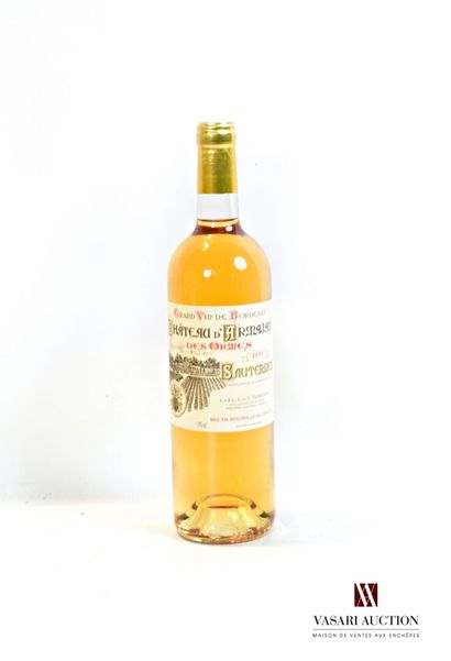 null 1 bouteille	Château d'ARMAJAN DES ORMES	Sauternes	2011

	Et. à peine tachée....