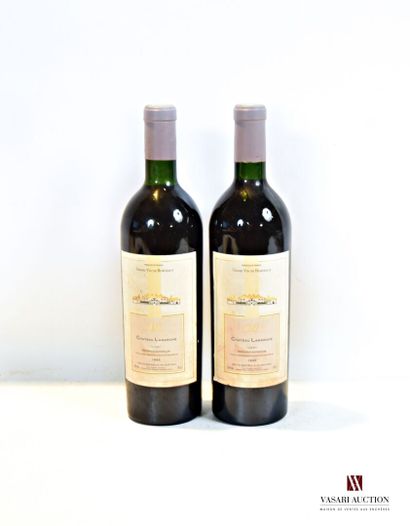 null 2 bouteilles	Château LAMARCHE "Lutet"	Bordeaux Sup	1993

	Et. tachées. N : 1...
