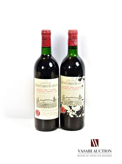 null 2 bouteilles	Château GRAND CORBIN DESPAGNE	St Emilion GCC	1986

	Et.: 1 excellente,...