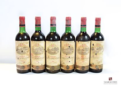 null 6 bouteilles	Château GALLAND-DAST	1ères Côtes de Bx	1981

	Et. fanées, tachées...