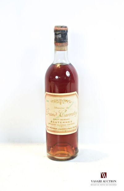 null 1 bouteille	DOMAINE DU GRAND CARRETEY	Haut Barsac	1961

	Et. fanée et tachée....