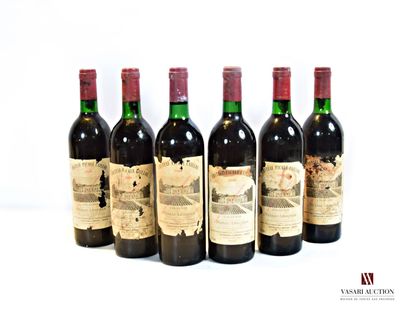 null 6 bouteilles	Château PICQUE CAILLOU	Graves	1988

	Et. tachées, déchirées et...