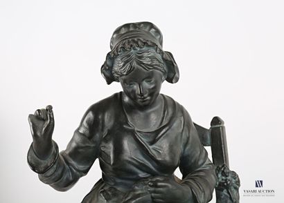 null QUINTER, after 

Woman sewing

Terracotta with blue patina on a black marble...