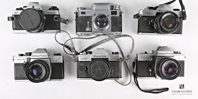 null Set of nine cameras including a PRAKTICA MTL3 camera - a FUGICA AUTO ELECTRO...