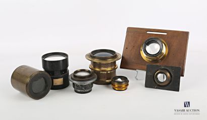Lot of six lenses or various optical lenses

(scratches,...