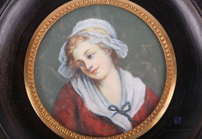 null École anglaise du XIXème siècle

Jeune fille au bonnet

Miniature peinte à vue...