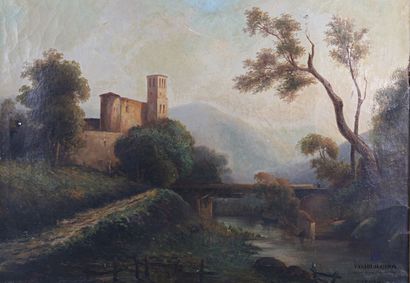 null BORD (XIXème siècle)

Château en bord de rivière

Huile sur toile

Signée en...