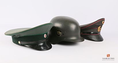 null German helmet shell model 42, paint and police insignia later, there is attached...