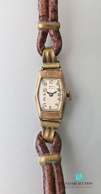 null Art Deco lady's wristwatch in silver and gold, the case in the shape of a barrel...
