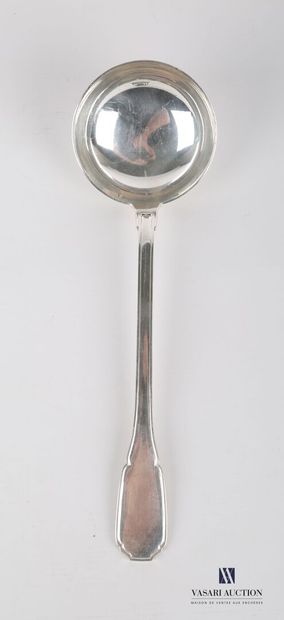 null Ladle in silver plated metal, the handle ending in a violin shape is decorated...