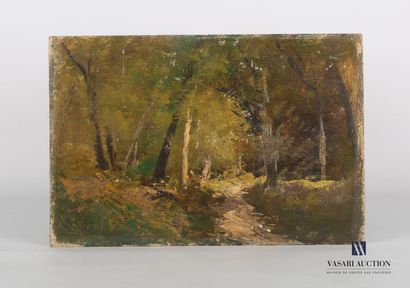 null GODECHAUX

Forest landscape

Oil on panel

Signed lower left 

(wear on the...