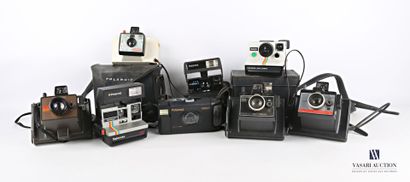 Set of eight polaroid cameras including:...
