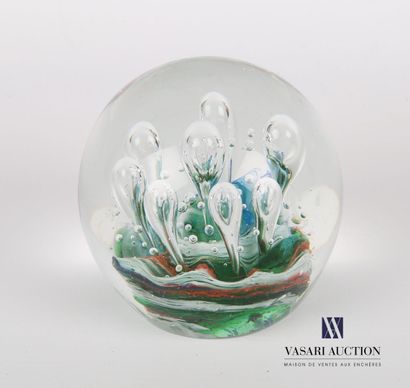 null Sulfuric ball in translucent molded glass decorated with a moving flowerbed...