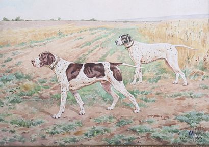 null MAHLER P. (XXth century) 

Two hounds on the plain

Watercolor

Signed lower...