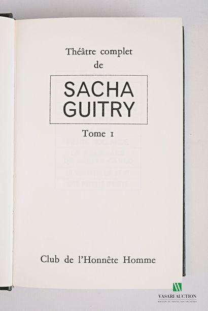 null [LITERATURE]

GUITRY Sacha - Théâtre complet - Paris, Club de l'honnête homme,...