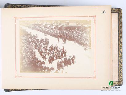 null Album containing twenty-four paginated photographic cards illustrating the funeral...