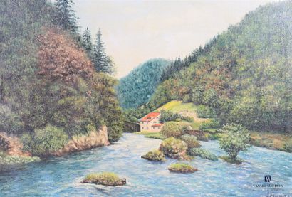 null FOURQUIN J.(XXth century)

House in edge of river 

Oil on canvas 

Signed lower...