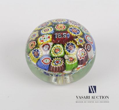 null Sulfuric ball in molded glass with millefiori decoration bearing the date 1850...