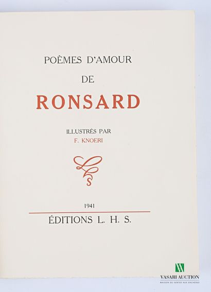 null Lot comprenant : 

RONSARD - Poèmes d'amour - Gayetez et folastries - Périgeux,...