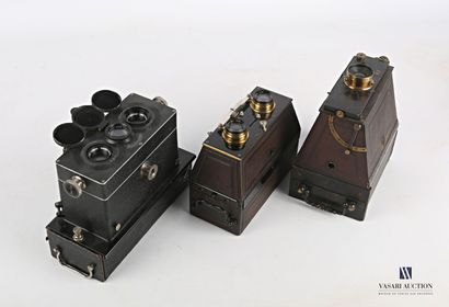 null Lot of three stereoscopes including a monocular model "The self Worker" bearing...