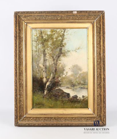 null D'HORTEVIL H. (End of XIXth century) 

Fisherman on the river bank

Oil on canvas

Signed...