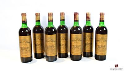 null 7 bouteilles	Château d'ISSAN	Margaux GCC	1976

	Et. un peu fanées. N : 1 tout...