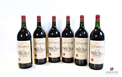 null 6 magnums LA PAROISSE Haut Médoc mise coop 1992

	And. slightly stained. N :...