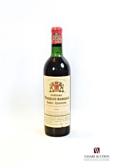 null 1 bouteille	Château MALESCOT SAINT EXUPÉRY	Margaux GCC	1959

	Et. un peu tachée....