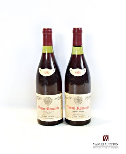 null 2 bouteilles	VOSNE ROMANÉE mise Jacques Faurois Vit.		1980

	Et. un peu tachées...