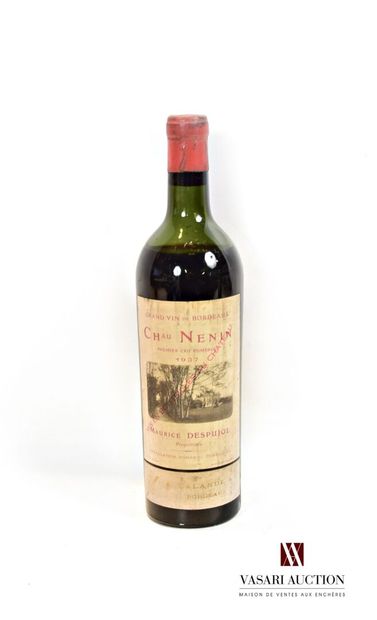 null 1 bouteille	Château NÉNIN	Pomerol	1937

	Et. fanée et tachée. N : mi épaule...