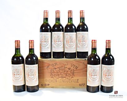 null 8 bouteilles	Château PICHON LONGUEVILLE	Pauillac GCC	1977

	Et. excellentes....