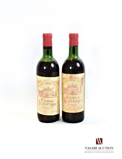 null 2 bottles Château LESTAGE Listrac CBS 1959

	And. a little faded and stained....