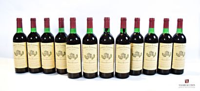 null 12 bouteilles	Château LANESSAN	Haut Médoc	1982

	Et. légèrement tachées. N :...