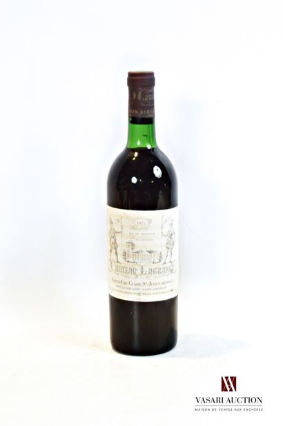 null 1 bouteille	Château LAGRANGE	St Julien GCC	1975

	Et. un peu tachée. N : limite...