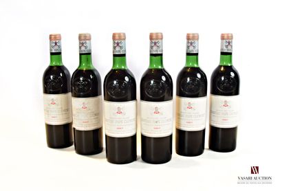 null 6 bouteilles	Château PAPE CLÉMENT	Graves GCC	1967

	Et.: 4 légèrement tachées,...