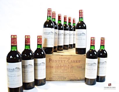 null 12 bouteilles	Château PONTET CANET	Pauillac GCC	1981

	Et.: 5 un peu tachées,...