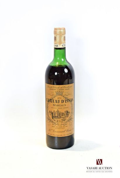 null 1 bouteille	Château d'ISSAN	Margaux GCC	1974

	Et. excellente. N : ht/mi ép...