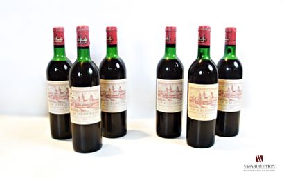 null 6 bouteilles	Château COS D'ESTOURNEL	St Estèphe GCC	1973

	Et. tachées ( 2 un...