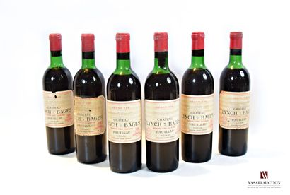 null 6 bottles Château LYNCH BAGES Pauillac GCC 1972

	Faded and stained (1 torn,...