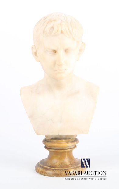 null Buste d'Auguste en albâtre reposant sur un socle en marbre jaune.

(petite égratignures)

Haut....