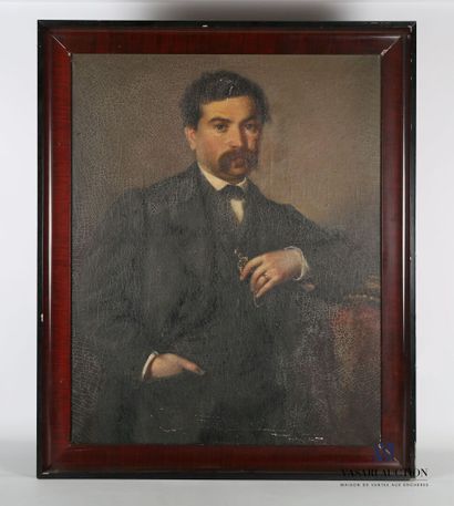 null École française du XIXème siècle 

Portrait d'homme accoudé

Huile sur toile...