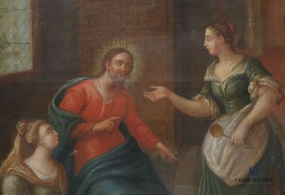 null French school of the 18th century

Christ, Martha and Mary

Oil on canvas

(accidents,...
