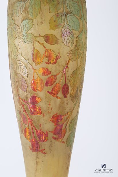 null DAUM - NANCY

Important vase en verre multicouche de forme évasée sur long pied...
