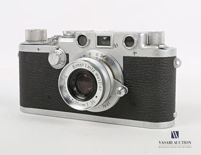 null Boitier argentique chromé Leica IIf ? Avec objectif Ernst Leitz Wetzlar Summaron...