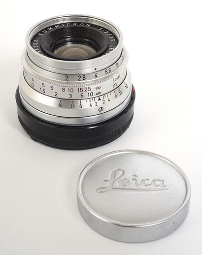 null Objectif argentique chromé Leitz Wetzlar Summicron 35mm f/2 + bouchon Leica

Très...