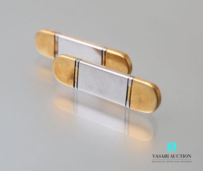 null Boucheron, pair of cufflinks in yellow gold, the steel attachments engraved...